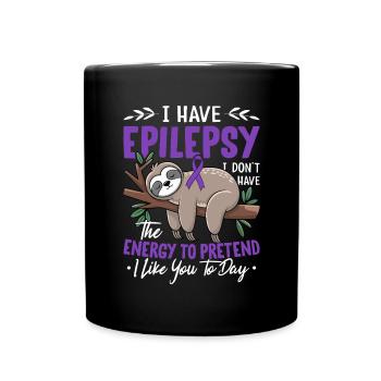 Je souffre d’épilepsie Système nerveux à ruban violet - Mug uni - noir - Devant