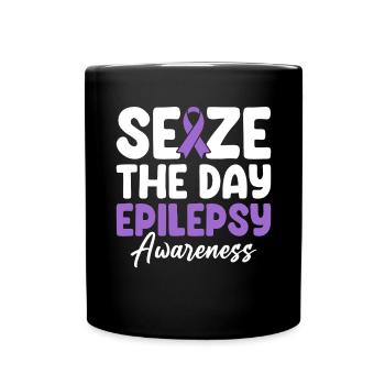 Seize The Day Purple Ribbon Nervous System - Full Colour Mug - black - Front