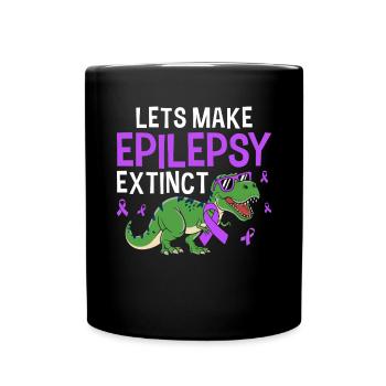 Lasst uns den Epilepsie ausgestorbenen lustigen Dinosaurier machen - Tasse einfarbig - Schwarz - Vorne