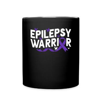 Epilepsy Warrior Nervous System Purple Ribbon - Full Colour Mug - black - Front
