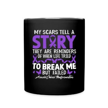 Mes cicatrices racontent une histoire Ruban violet ACM Chiari - Mug uni - noir - Devant