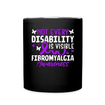 Not Every Disability Is Visible Purple Ribbon - Full Colour Mug - black - Front