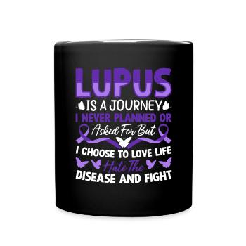 SLE Lupus Awareness Purple Ribbon Autoimmun - Tasse einfarbig - Schwarz - Vorne