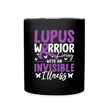 Leben mit einer unsichtbaren Krankheit Lila SLE Lupus - Tasse einfarbig - Schwarz - Vorne