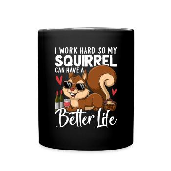 drôle écureuil animal de compagnie rongeur des bois - Mug uni - noir - Devant