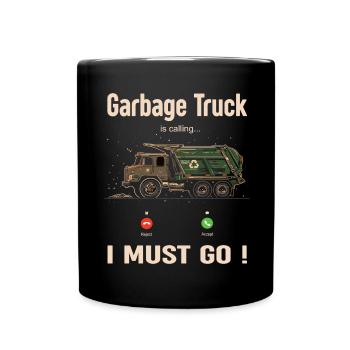 Garbage truck driver for sanitation workers - Full Colour Mug - black - Front