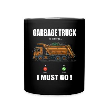 Garbage truck driver for sanitation workers - Full Colour Mug - black - Front
