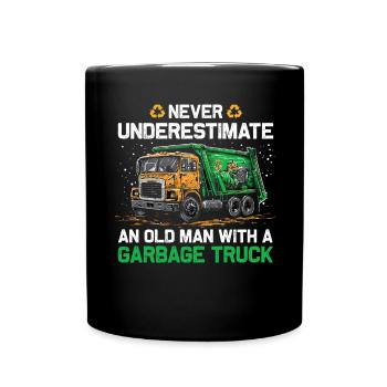 Garbage truck driver for sanitation workers - Full Colour Mug - black - Front