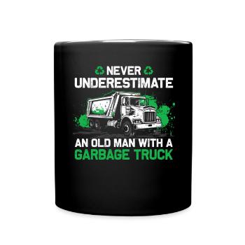 Garbage truck driver for sanitation workers - Full Colour Mug - black - Front