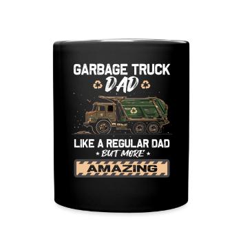 Garbage truck driver for sanitation workers - Full Colour Mug - black - Front