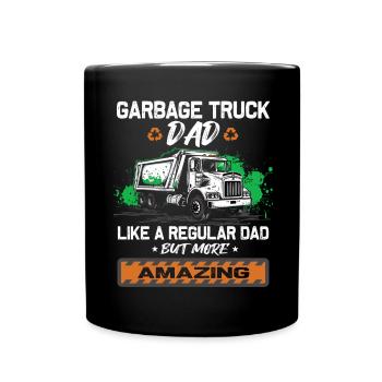 Garbage truck driver for sanitation workers - Full Colour Mug - black - Front