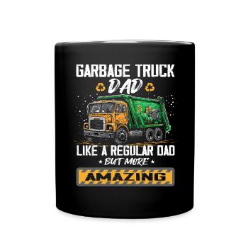 Garbage truck driver for sanitation workers - Full Colour Mug - black - Front