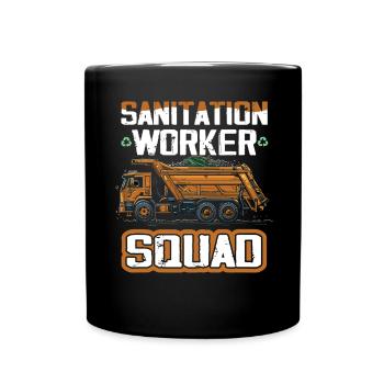 Garbage truck driver for sanitation workers - Full Colour Mug - black - Front