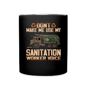 Garbage truck driver for sanitation workers - Full Colour Mug - black - Front