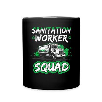 Garbage truck driver for sanitation workers - Full Colour Mug - black - Front