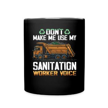 Garbage truck driver for sanitation workers - Full Colour Mug - black - Front