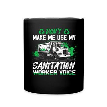 Garbage truck driver for sanitation workers - Full Colour Mug - black - Front