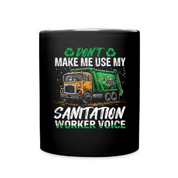 Garbage truck driver for sanitation workers - Full Colour Mug - black - Front