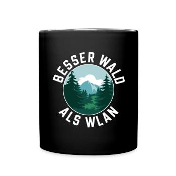 Mieux vaut la forêt que le Wi-Fi Nature Camping Randonnée Blague - Mug uni - noir - Devant