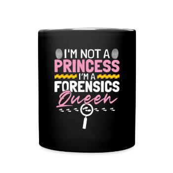 Forensic Queen Funny Girls Detective Forensic - Full Colour Mug - black - Front