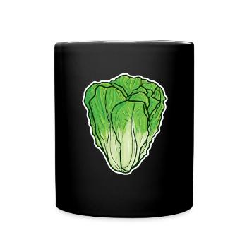 Salat Kostüm Karneval Eisbergsalat Gemüse Fasching - Tasse einfarbig - Schwarz - Vorne