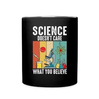 Science Doesn't Care What You Believe Retro - Full Colour Mug - black - Front