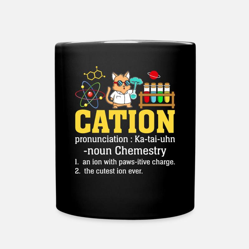 cation Drôle Définition Science Chimie Chat - Ensfarvet krus - sort