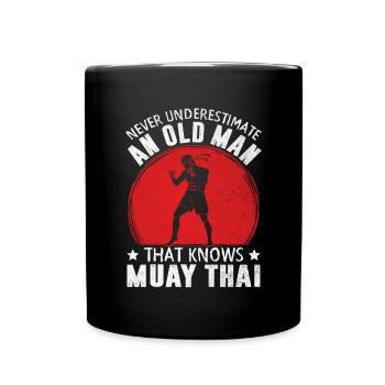 Vieil homme Muay Thai Drôle MMA Art de huit membres - Mug uni - noir - Devant