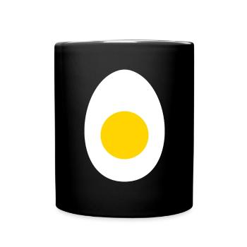 Eier Kostüm Karneval Spiegelei Outfit Gekochtes Ei - Tasse einfarbig - Schwarz - Vorne