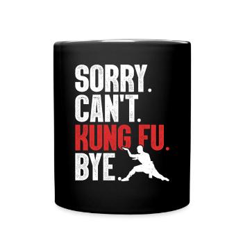 Funny Kung Fu Self Defence Shaolin Wing Chun Kung - Full Colour Mug - black - Front