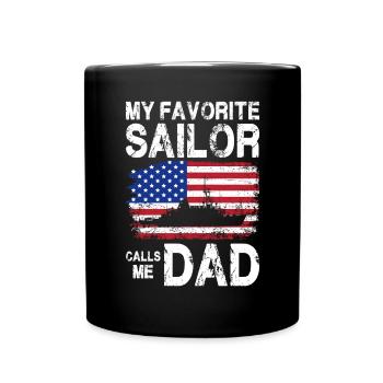 Mon marin préféré m’appelle papa drôle de croiseur - Mug uni - noir - Devant