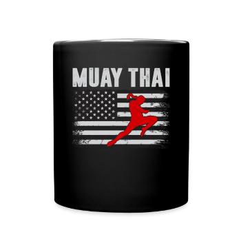 Muay Thai USA Thai Boxen Kunst der acht Gliedmaßen Muay - Tasse einfarbig - Schwarz - Vorne