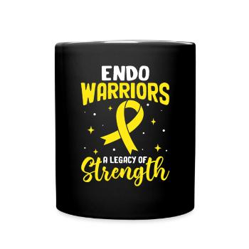 Endo Warrior Yellow Ribbon Endometriose im Becken - Tasse einfarbig - Schwarz - Vorne