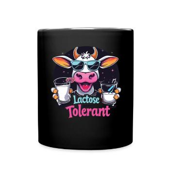 Lactose tolerant - Full Colour Mug - black - Front