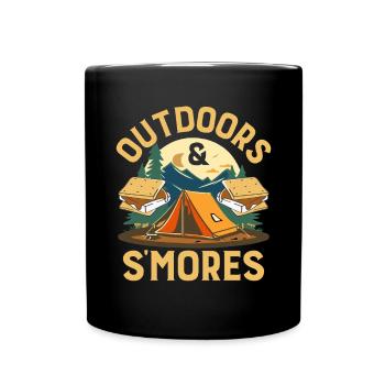 Funny Smores Graham Crackers Camping Groupe Câlin - Mug uni - noir - Devant