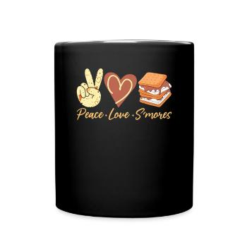 Peace Love Smores Graham Crackers Drôle Grillé - Mug uni - noir - Devant