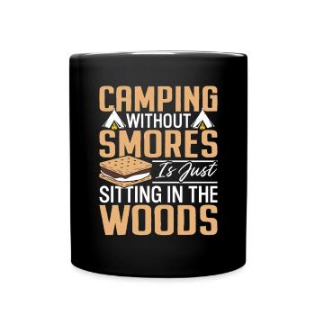 Camping drôle Smores Graham Crackers Guimauve - Mug uni - noir - Devant