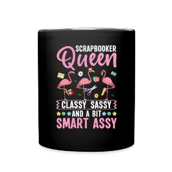 Scrapbooker Queen Funny Crafting Hobbyist - Full Colour Mug - black - Front