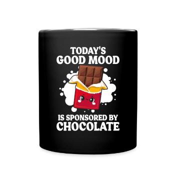 Today's Good Mood Is Sponsored By Funny Chocolate - Full Colour Mug - black - Front