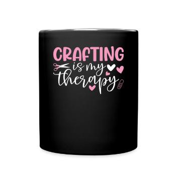 L’artisanat est ma thérapie Artisanat drôle Crochet - Mug uni - noir - Devant
