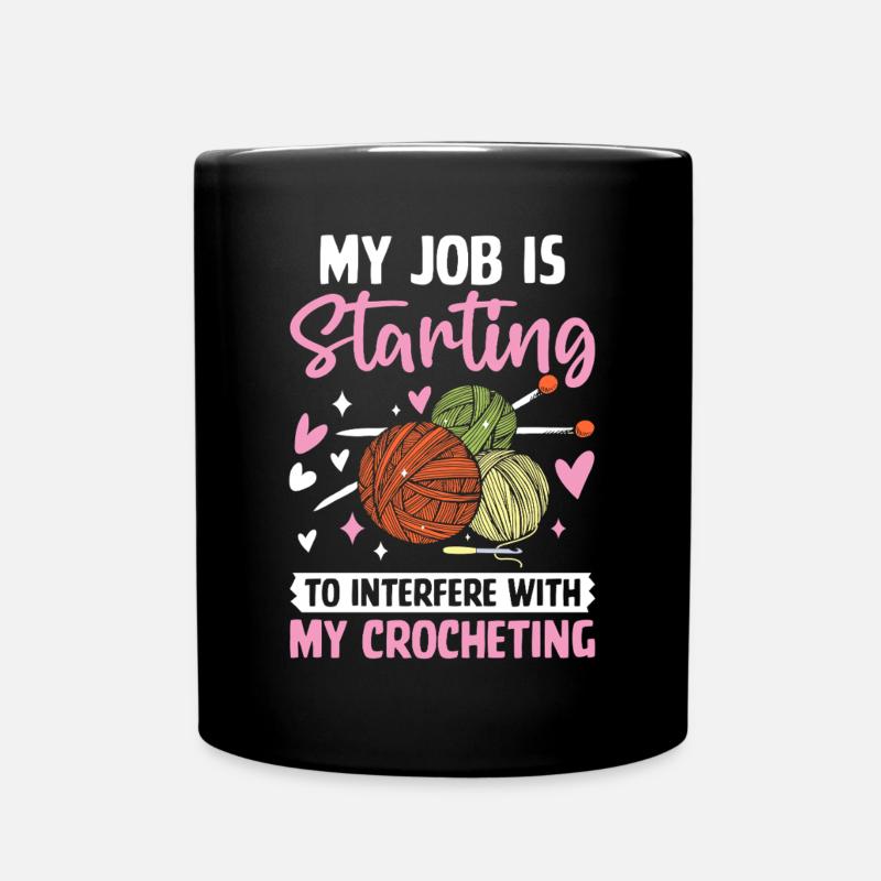 Mein Job fängt an, meine - Tasse einfarbig - Schwarz