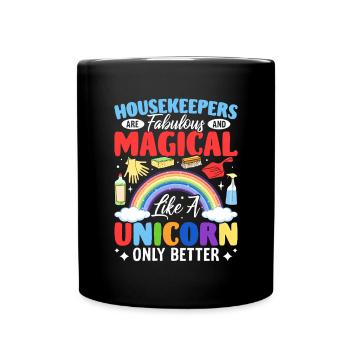 Ménage drôle Nettoyeur de poussière Concierge - Mug uni - noir - Devant