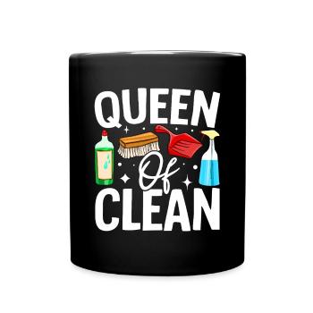 Reine de la propreté Funny Housekeeping Femme de ménage - Mug uni - noir - Devant