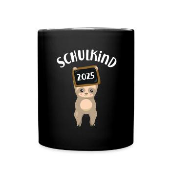 Schulkind Schulanfang Einschulung Schüler Schule - Tasse einfarbig - Schwarz - Vorne