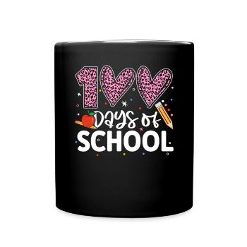 100 Days of School Funny Hundredth Day Of School - Full Colour Mug - black - Front