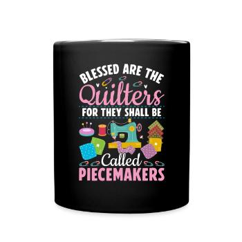 Lustiges Quilting Lover Geschenk für Frauen Nähen Quilter - Tasse einfarbig - Schwarz - Vorne