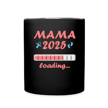 Maman 2025 Cadeau Femmes Dames Mère Enceinte - Mug uni - noir - Devant