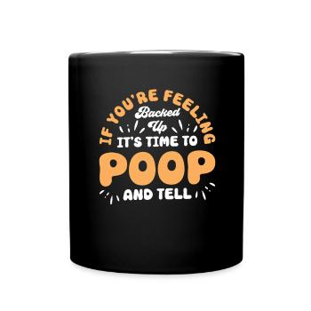 Funny Cooped Me Bathroom Meme - Full Colour Mug - black - Front