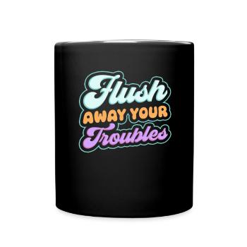 Funny Cooped Me Bathroom Meme - Full Colour Mug - black - Front
