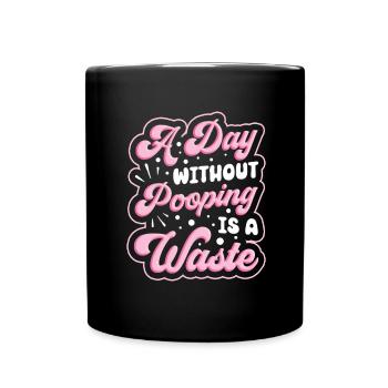 Funny Cooped Me Bathroom Meme - Full Colour Mug - black - Front